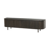 TV-meubel Tobago van Livingfurn in espresso eiken, 210 cm breed met afgeronde zijkanten