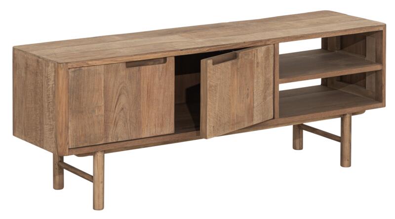 TV stand Bliss No.2 small, 2 doors, 2 open racks - - DTP Home - livinglovely.nl
