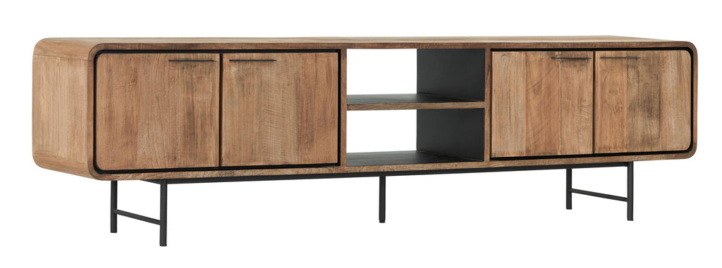 TV stand Evo large, 4 doors, 2 open racks - - DTP Home - livinglovely.nl