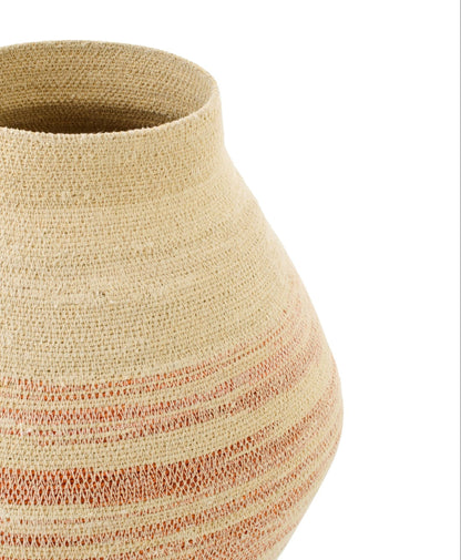 Mand Gestreept Zeegras Naturel/Donkeroranje J-Line