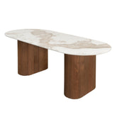 Urban Chique Eettafel Keramiek Marmer 220cm - Pole To Pole - Eetkamertafel - Pole To Pole - livinglovely.nl