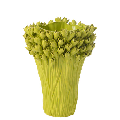 Vaas Ambrosia Keramiek Groen Large Dia35cmxH43,5cm J-Line - Vaas - J-Line - livinglovely.nl