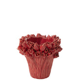 Vaas Ambrosia Keramiek Rood Small Dia20,5cmxH19cm J-Line - Vaas - J-Line - livinglovely.nl
