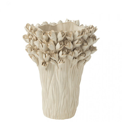 Vaas Ambrosia Keramiek Wit Large Dia35cmxH43,5cm J-Line - Vaas - J-Line - livinglovely.nl