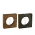 Vaas Bloem Dennenhout/Glas Bruin/Zwart Set van 2 - Vaas - J-Line - livinglovely.nl