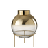 Vaas Bol Op Voet Glas Goud/Transparant - Vaas - J-Line - livinglovely.nl
