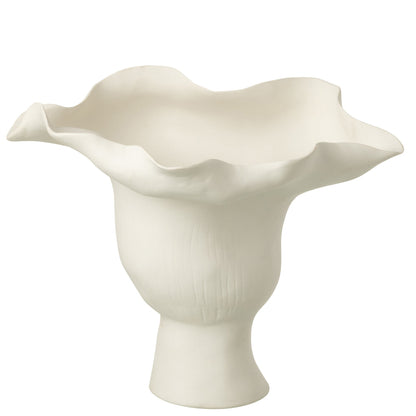 Vaas Breed Helix Onregelmatig Keramiek Wit Dia 31cmx31cm - Vaas - J-Line - livinglovely.nl