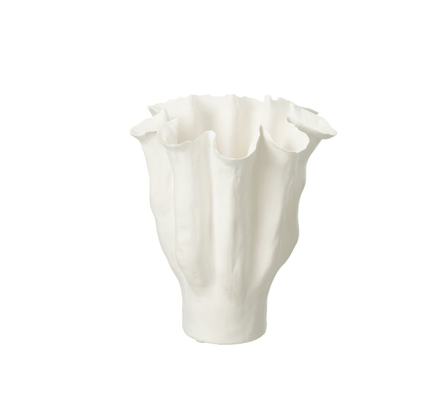Vaas Calyx Keramiek Wit Medium - Vaas - J-Line - livinglovely.nl