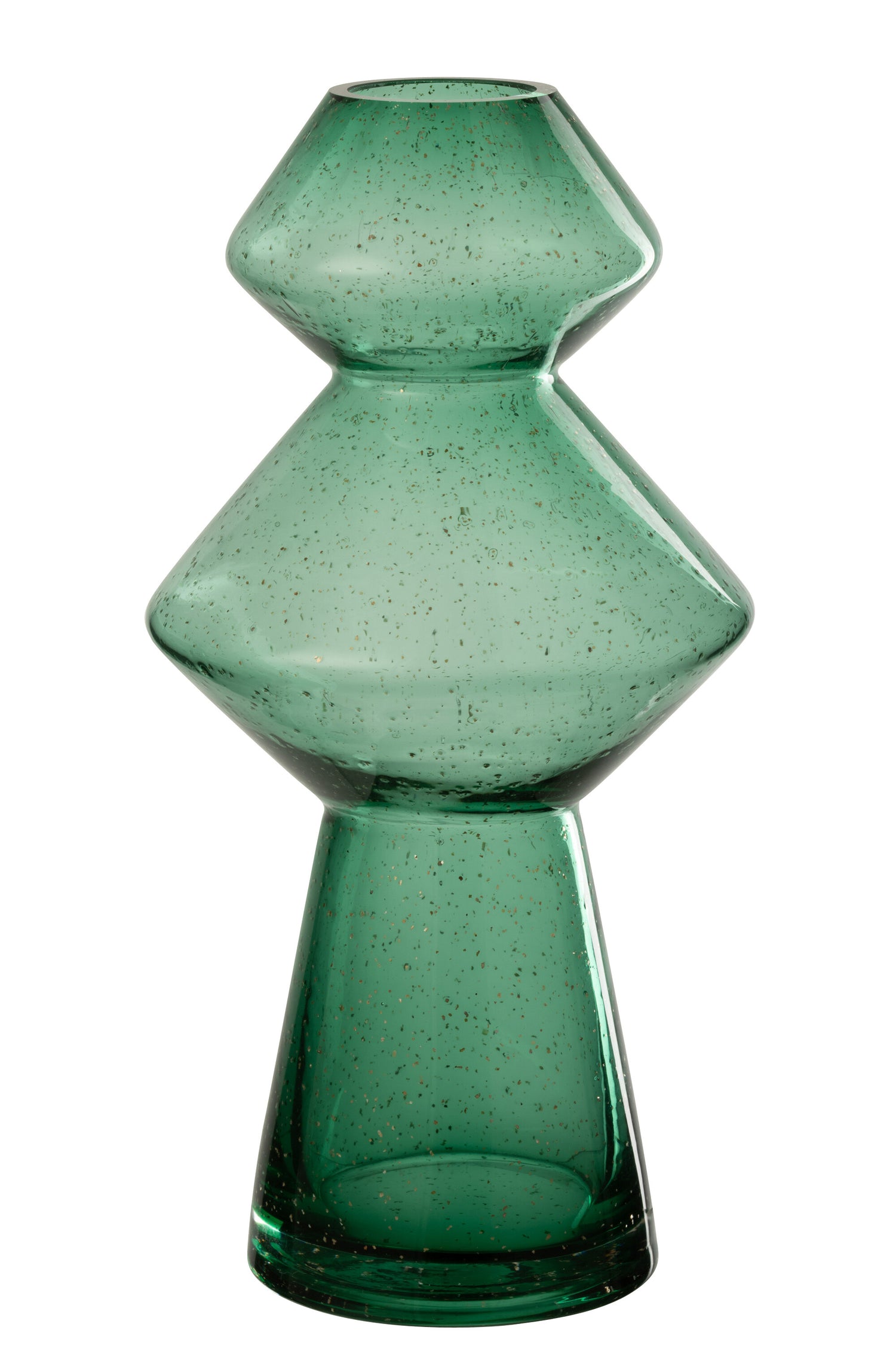 Vaas Carol Glas Smaragdgroen Dia 17,5cmxH35cm J-Line - Vaas - J-Line - livinglovely.nl