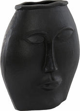 Vaas Face Mat Zwart - Vaas - Light & Living - livinglovely.nl