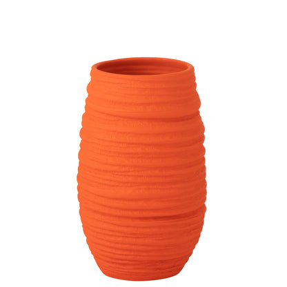 Vaas Fiesta Keramiek Oranje Large - Vaas - J-Line - livinglovely.nl