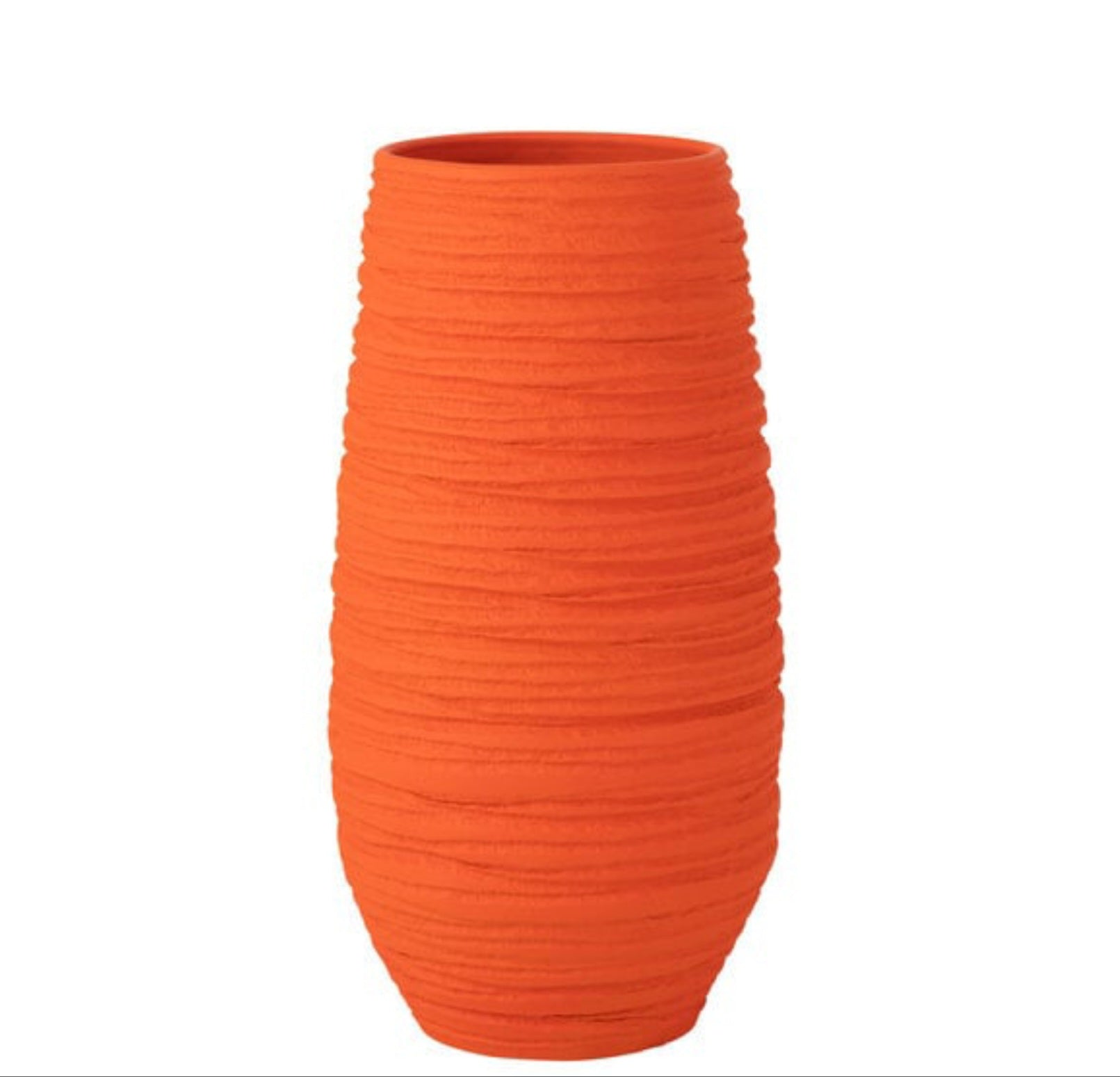 Vaas Fiesta Keramiek Oranje XL L28cmxB25cmxH55cm J-Line - Vaas - J-Line - livinglovely.nl