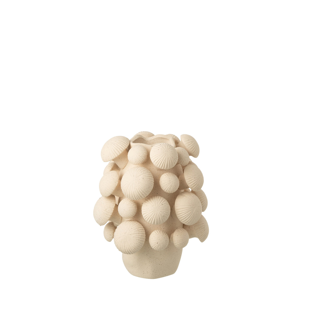 Vaas Fungi Keramiek Beige Small Dia23cmxh32cm J-Line - Vaas - J-Line - livinglovely.nl