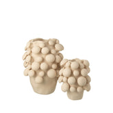 Vaas Fungi Keramiek Beige Small Dia23cmxh32cm J-Line - Vaas - J-Line - livinglovely.nl
