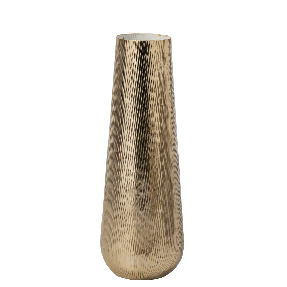 Vase Gestreift Aluminium Gold/Weiß Large J-Line