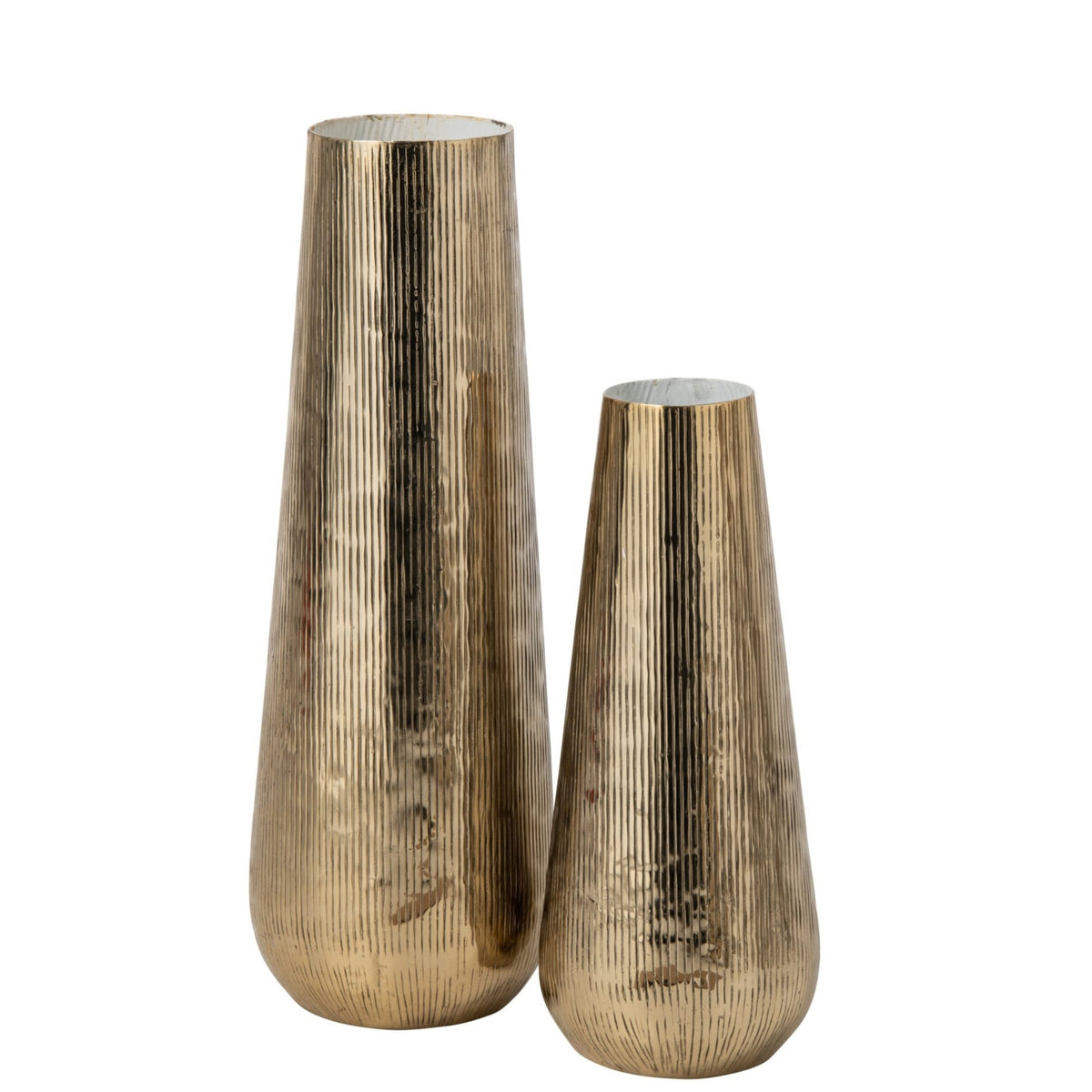 Vaas Gestreept Aluminium Goud/Wit Large J-Line