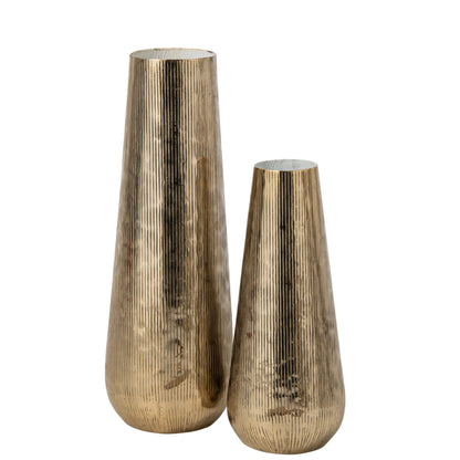 Vaas Gestreept Aluminium Goud/Wit Large J-Line