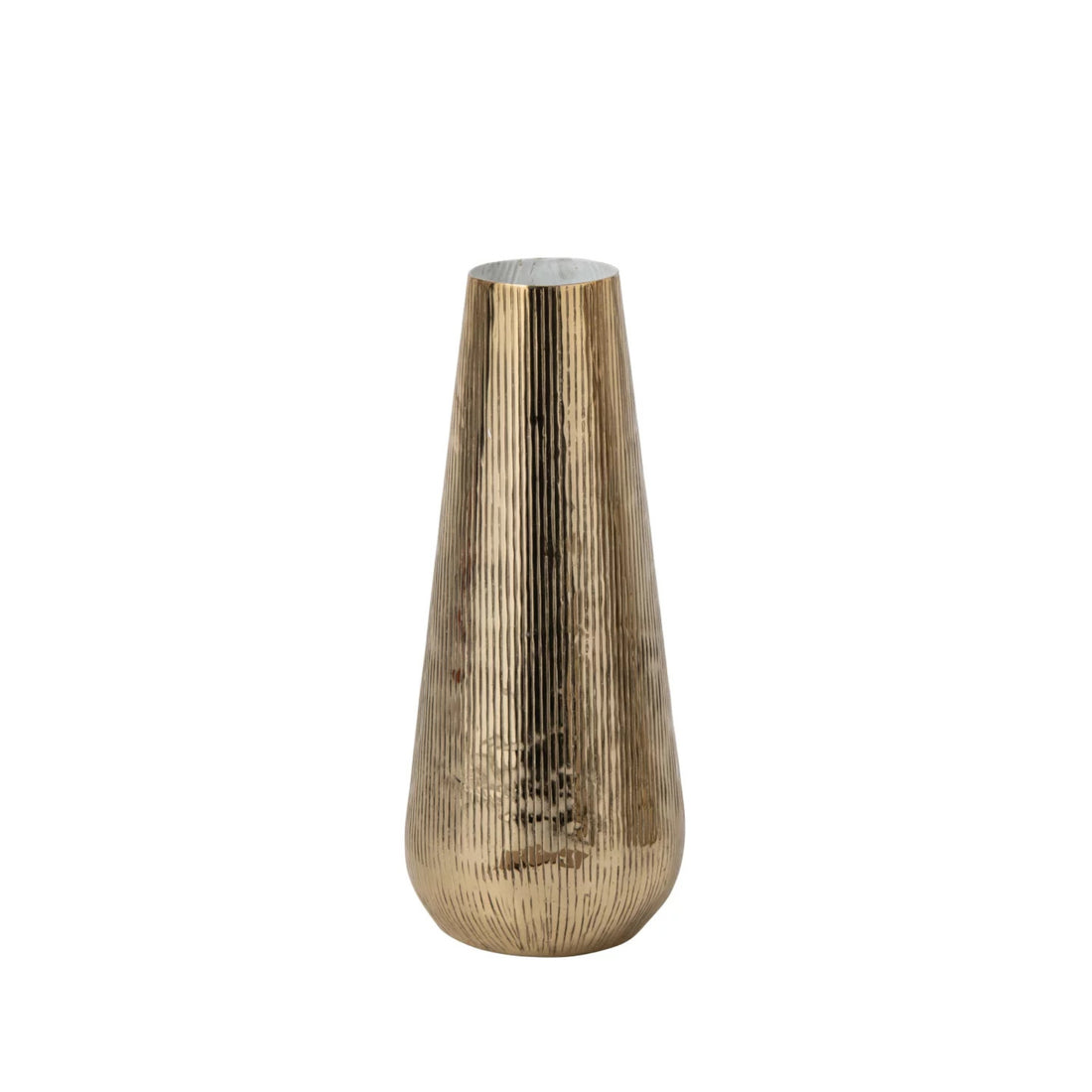 Vase Gestreift Aluminium Gold/Weiß Klein J-Line