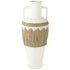 Vaas + Handvaten Motief Terracotta/Gras Wit/Naturel - Vaas - J-Line - livinglovely.nl