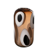 Vaas Izzy Glas Wit/Bruin Large L16xb13xh37cm J-Line - Vaas - J-Line - livinglovely.nl