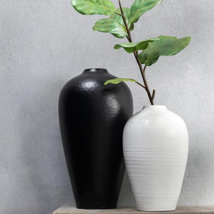 Vaas Keramiek Zwart Large - Vaas - J-Line - livinglovely.nl