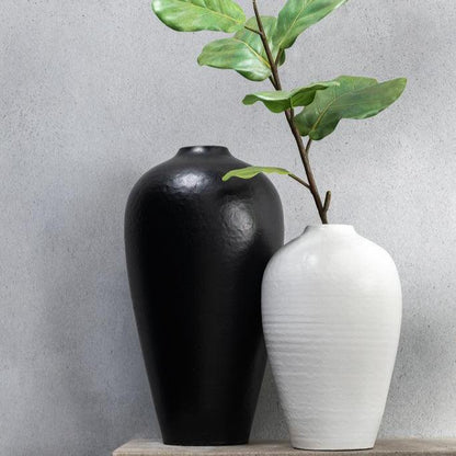 Vaas Keramiek Zwart Large - Vaas - J-Line - livinglovely.nl