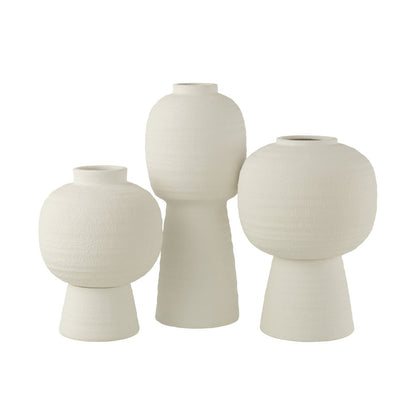 Vaas Lantaarn Keramiek Wit Large Dia 21,5cmxH50cm J-Line - Vaas - J-Line - livinglovely.nl