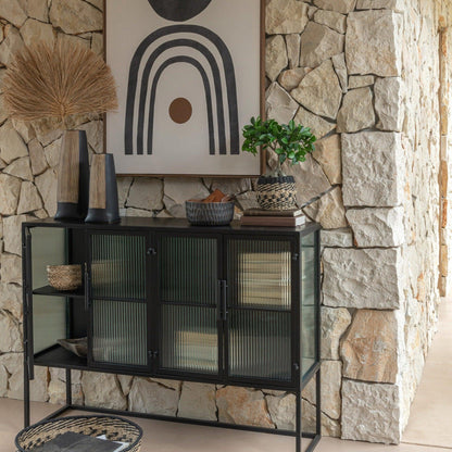 Vaas Maria Lang Keramiek Zwart Small - Vaas - J-Line - livinglovely.nl