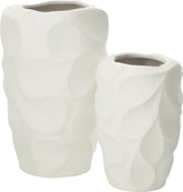 Vaas Mirena Klei Wit Small - Vaas - J-Line - livinglovely.nl
