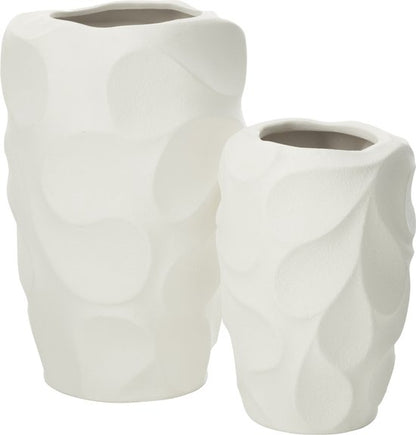 Vaas Mirena Klei Wit Small - Vaas - J-Line - livinglovely.nl