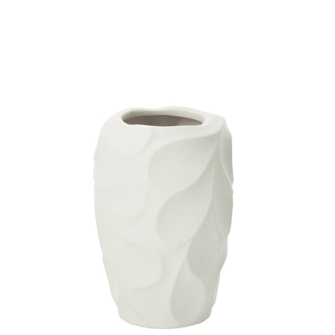 Vaas Mirena Klei Wit Small - Vaas - J-Line - livinglovely.nl