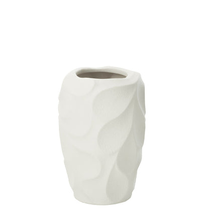 Vaas Mirena Klei Wit Small - Vaas - J-Line - livinglovely.nl
