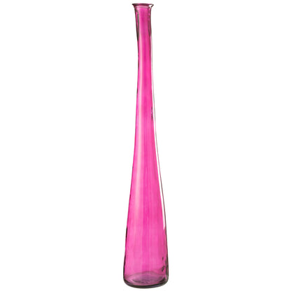Vaas Noah Glas Fuchsia Large van J-Line, hoge slanke vaas van fuchsia glas van 120cm