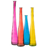 Fuchsia glazen vaas Noah van J-Line, ander aanzicht van het gekleurde glas