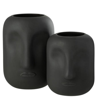 Vaas Noe Glas Zwart Small - Vaas - J-Line - livinglovely.nl