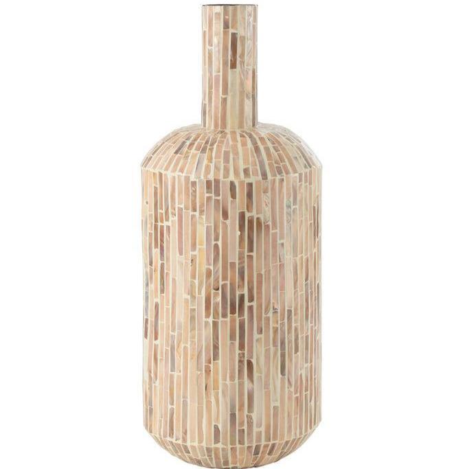 Vaas Nuye Druppel Schelpen/Papier Beige - Vaas - J-Line - livinglovely.nl