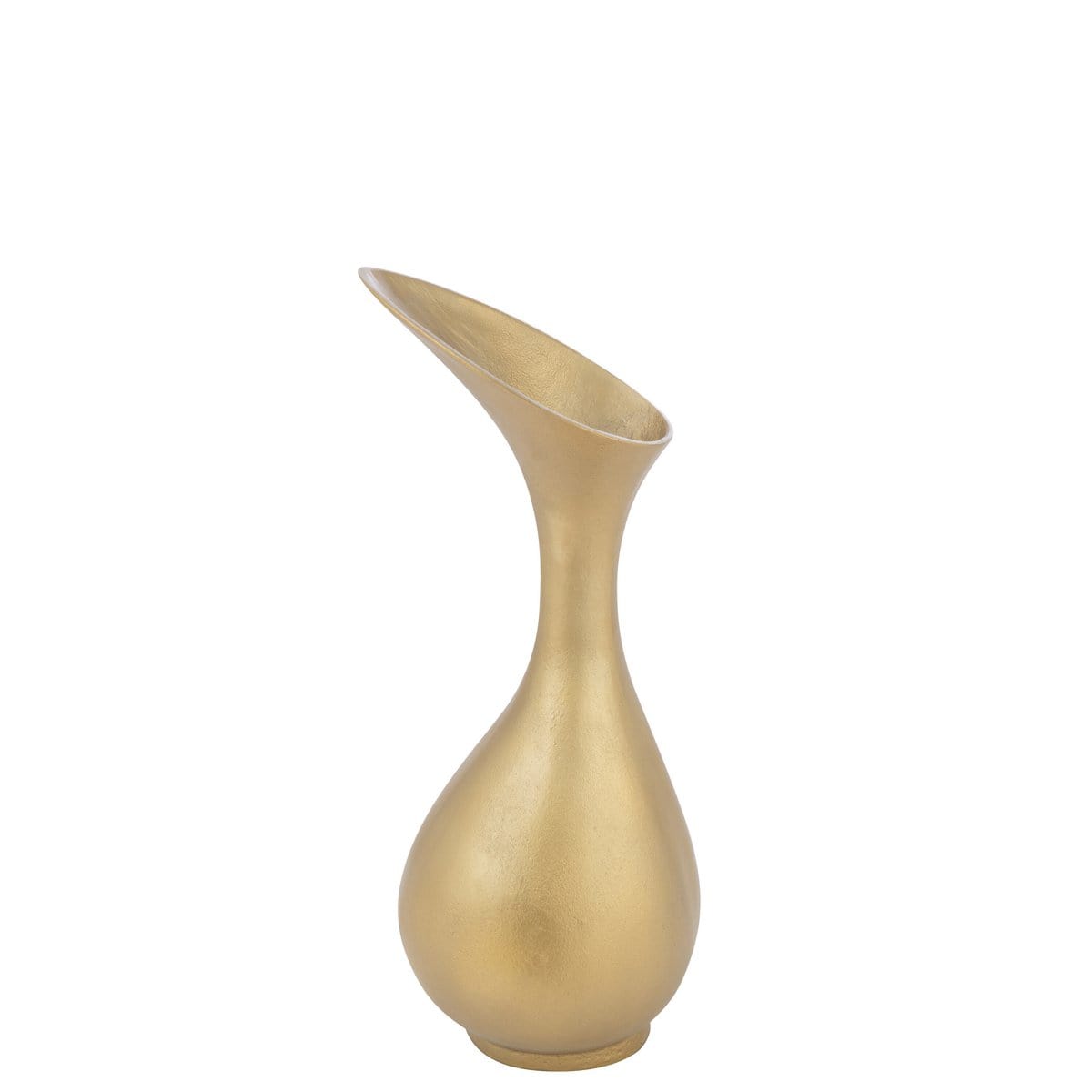 Vaas Olivia Aluminium Goud Medium - Vaas - J-Line - livinglovely.nl