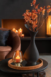 Vaas Olivia Ruw Aluminium Zwart Large - Vaas - J-Line - livinglovely.nl