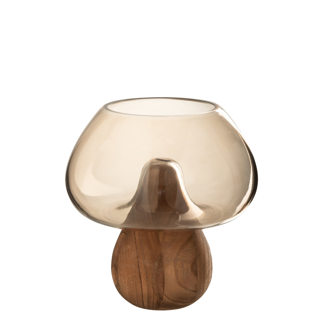 Vaas Paddenstoel Laag Glas Grijs Ø22 J-Line - Vaas - J-Line - livinglovely.nl