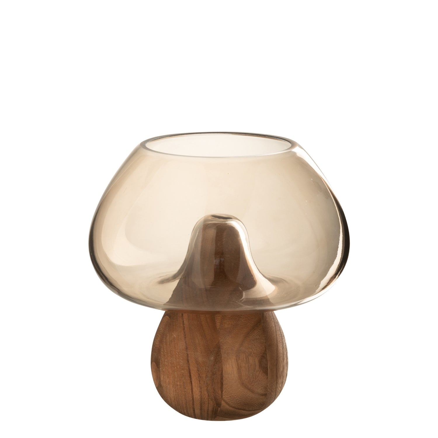 Vaas Paddenstoel Laag Glas Grijs Ø22 J-Line - Vaas - J-Line - livinglovely.nl