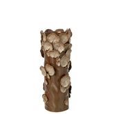 Vaas Paddenstoelen Steengoed Bruin Beige Small van J-Line, derde weergave van de bruine cilindervaas