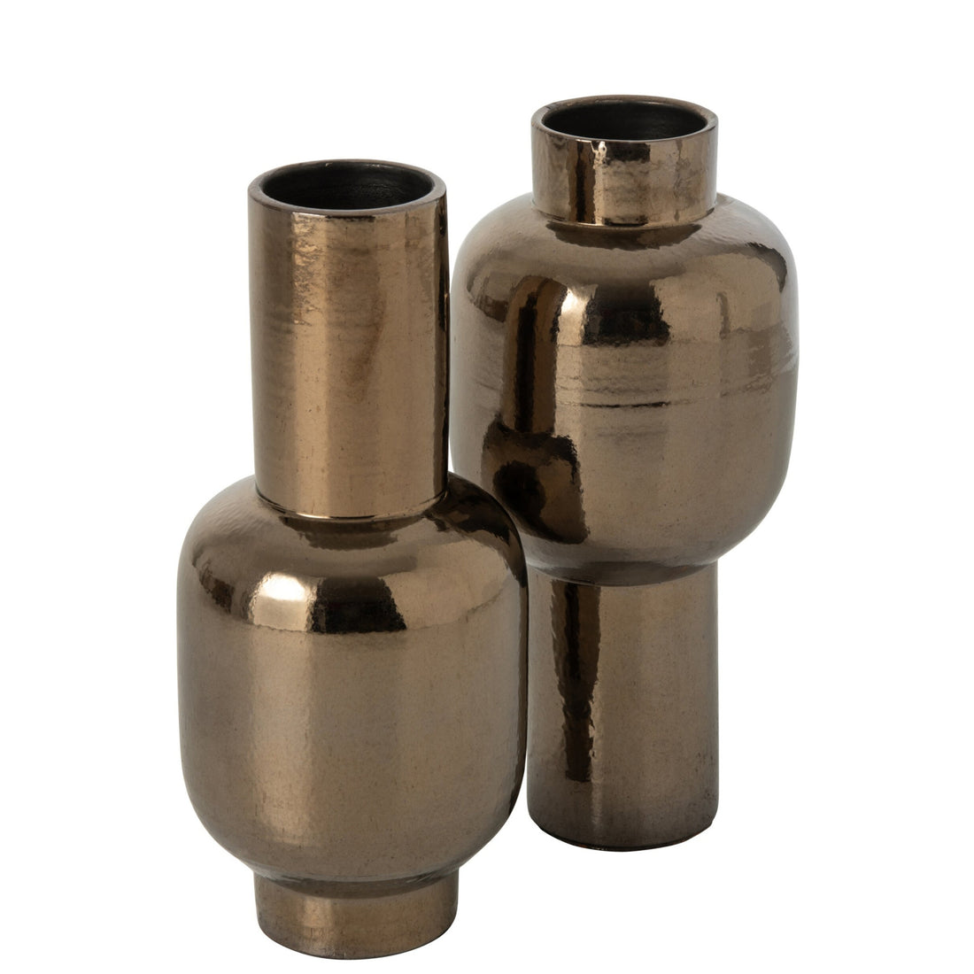 Vase Runder Fuß Keramik Bronze J-Line