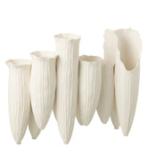 Vaas Soliflore Helix Cilinder Keramiek Wit - Vaas - J-Line - livinglovely.nl