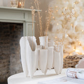 Vaas Soliflore Helix Cilinder Keramiek Wit - Vaas - J-Line - livinglovely.nl