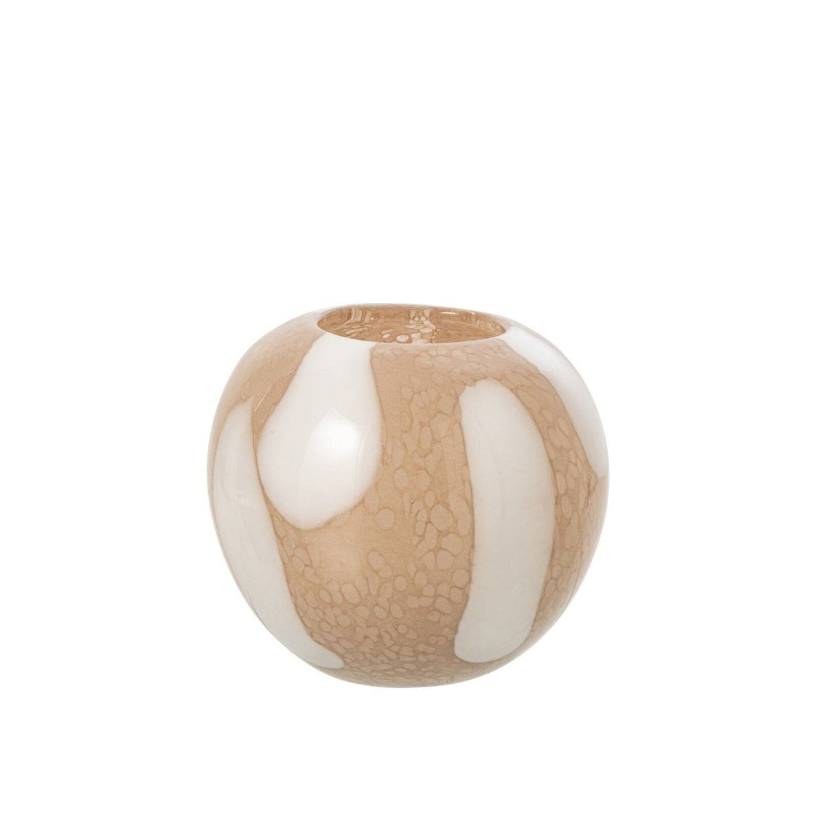 Vaas Stippen Glas Lichtbeige/Wit Small J-Line