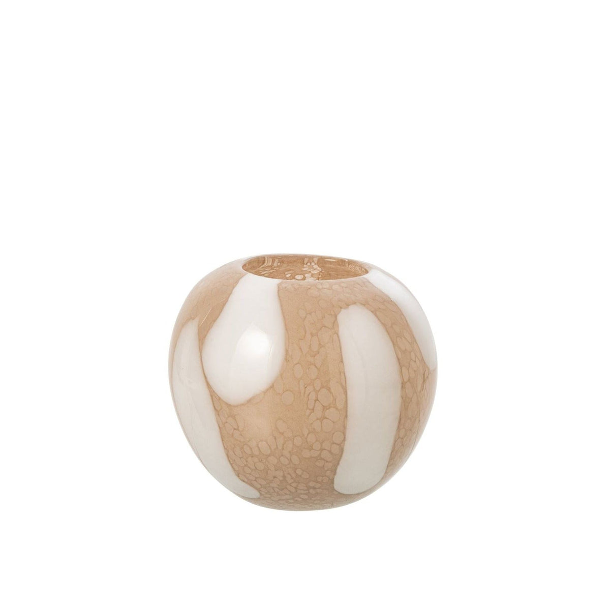 Vaas Stippen Glas Lichtbeige/Wit Small J-Line