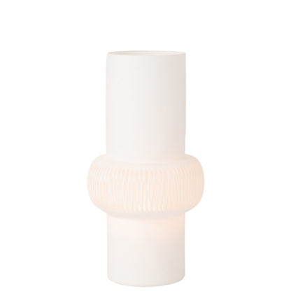 Vaas Streep Bal Glas Wit Large - Vaas - J-Line - livinglovely.nl