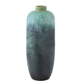 Vaas Vintage Keramiek Azuurblauw Large J-Line vooraanzicht op witte achtergrond