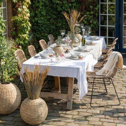Vaas Yumi Bol Stro Naturel Large - Vaas - J-Line - livinglovely.nl