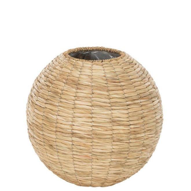 Vaas Yumi Bol Stro Naturel Large - Vaas - J-Line - livinglovely.nl